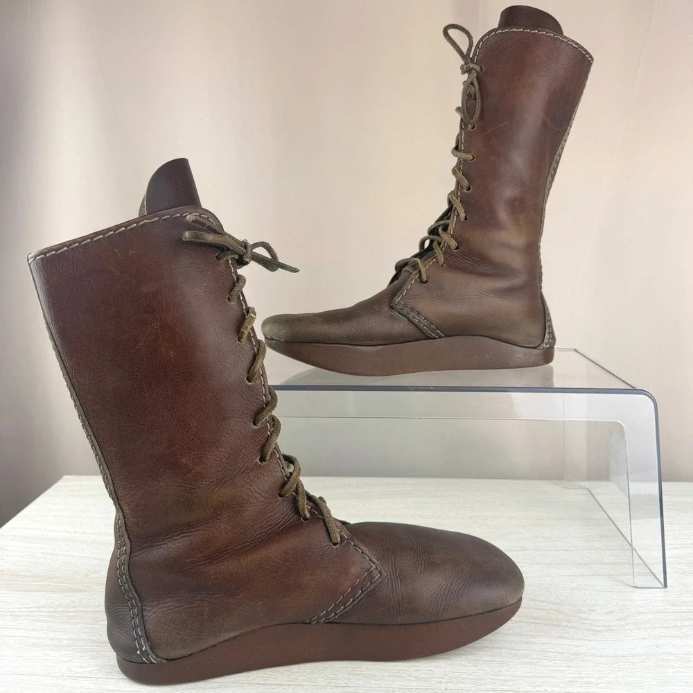 Vintage Kalsø|Minus Heel|Negative-Heel Boots|42.5|Lace Up Leather Copenhagen 70s